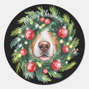 Süße Hundenase Weihnachtsgirlande Hunde-Mama Hunde Runder Aufkleber