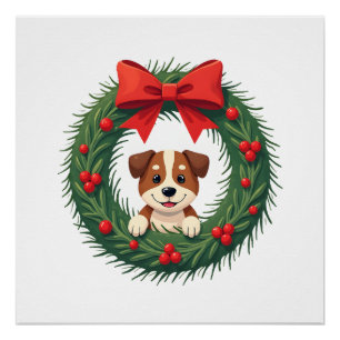 Süße Hundenase Weihnachtsgirlande Weihnachten Hund Poster