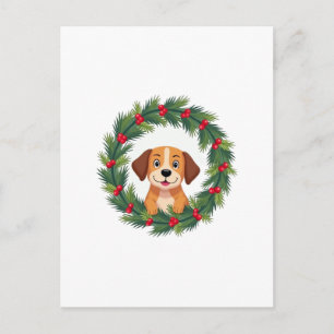 Süße Hundenase Weihnachtsgirlande Weihnachten Hund Postkarte