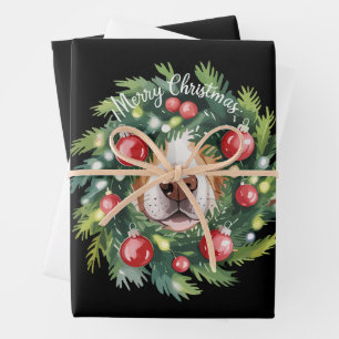Süße Hundenase Weihnachtskranz Hunde-Mama Hunde-Li Geschenkpapier Set
