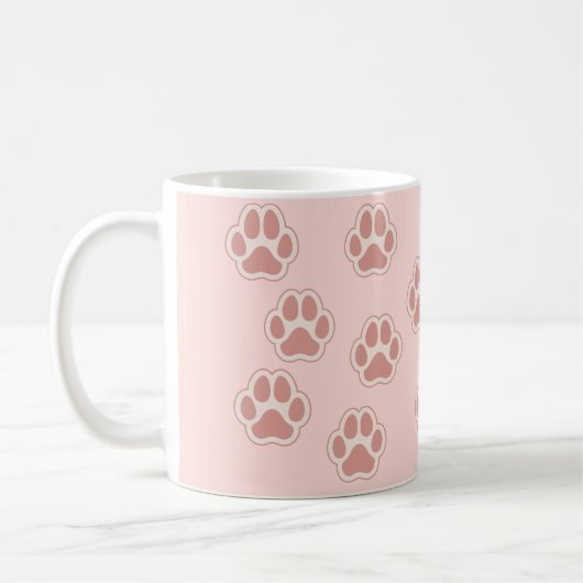 Süße Hundepfotenabdrücke Muster Kaffeetasse (Links)
