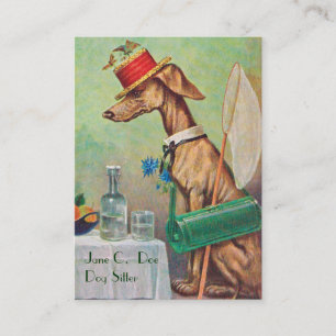 Süße Hundetagesmutter/Hundeausführer Vintage Visit Visitenkarte