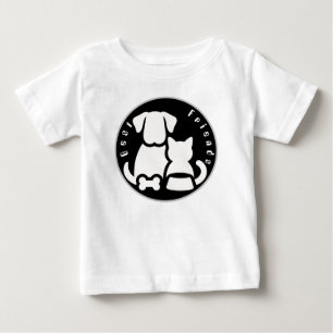 Süße Hündin und Katze beste Freunde Silhouette Bab Baby T-shirt