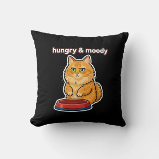 Süße hungrige und launische orange Katze Meme-Aufk Kissen