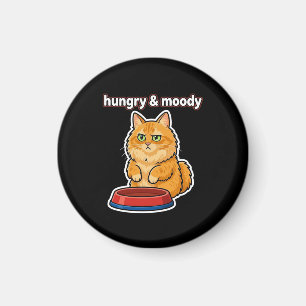 Süße hungrige und launische orange Katze Meme-Aufk Magnet