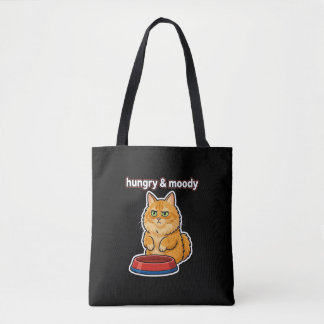 Süße hungrige und launische orange Katze Meme-Aufk Tasche