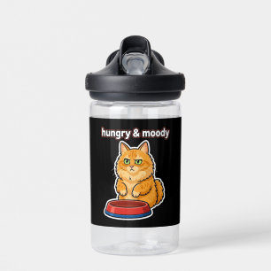 Süße hungrige und launische orange Katze Meme-Aufk Trinkflasche