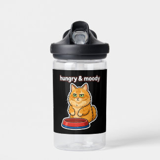Süße hungrige und launische orange Katze Meme-Aufk Trinkflasche