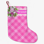 Süße Hütte Rosa und Lila Kleiner Weihnachtsstrumpf (Vorderseite)