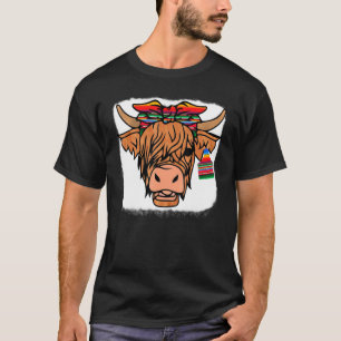 Süße Hyland-Kuh Landtier Vieh Kühe Rustikal T-Shirt