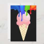 Süße ICE CREAM Regenbogenfarben, Einladung (Rückseite)