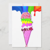 Süße ICE CREAM Regenbogenfarben, Einladung (Rückseite)