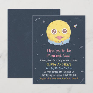 Süße Ich liebe dich bis zum Mond und zurück Baby S Einladung