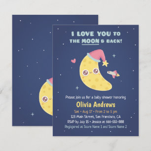 Süße Ich liebe dich bis zum Mond und zurück Baby S Einladung