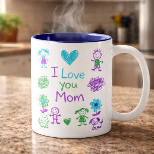 Süße Ich Liebe Dich Mama Doodle Kaffeetasse