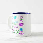 Süße Ich Liebe Dich Mama Doodle Kaffeetasse (Vorderseite Links)