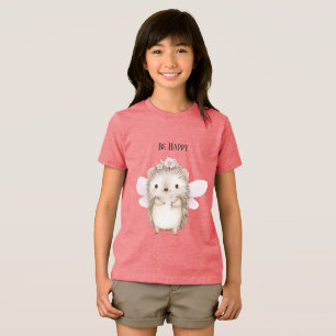 Süße Igel Fee Sei Glücklich Floral Tri-Blend Shirt
