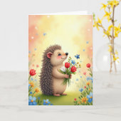 Süße Igel-Geburtstagskarte Karte (Gelbe Blume)
