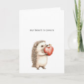Süße Igel Herz Liebe Karte (Vorderseite)