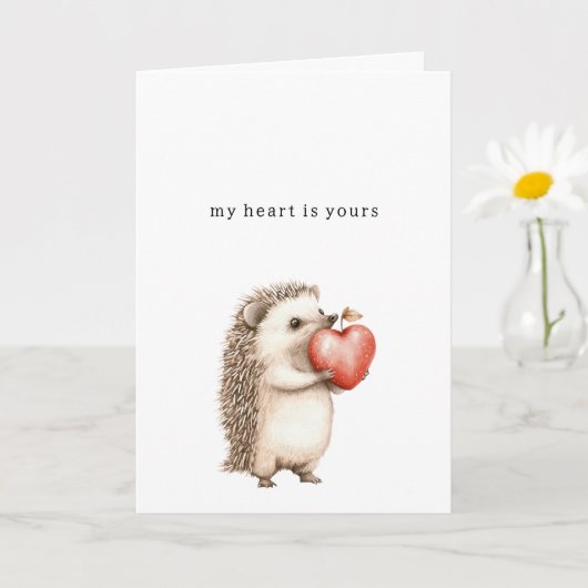 Süße Igel Herz Liebe Karte (Kleine Pflanze)