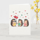 Süße Igel lieben Grußkarten mit Herzen Karte (Gelbe Blume)