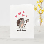 Süße Igel-Liebeskarte Karte (Gelbe Blume)