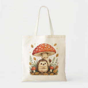 Süße Igel-Pilz-Cottagecore-Kunst Tragetasche