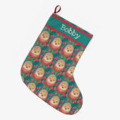 Süße Igel und Gumdrops Großer Weihnachtsstrumpf (Vorderansicht (hängend))