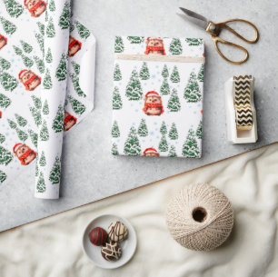 Süße Igel-Weihnachts-Verpackungspapier - Festlich Geschenkpapier