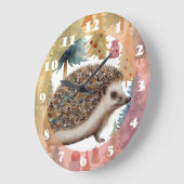 Süße Igel-Weihnachtsbäume Große Wanduhr (Winkel)