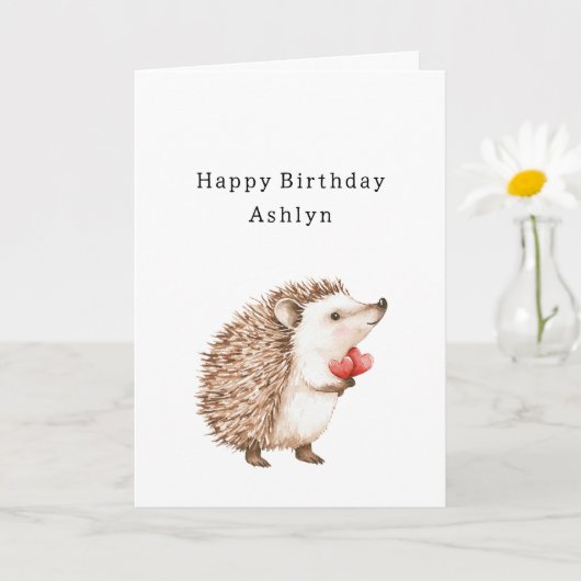Süße Igelherzen Geburtstag Karte (Kleine Pflanze)