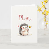Süße Igelmama Karte (Gelbe Blume)