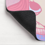 Süße Illustration einer Mädchen mit rosa Haaren Mousepad (Ecke)