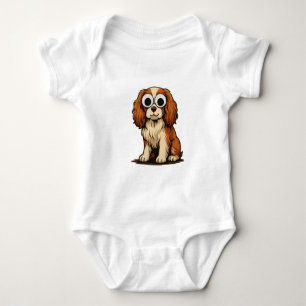Süße Illustration eines Hundes mit Google-Augen Baby Strampler