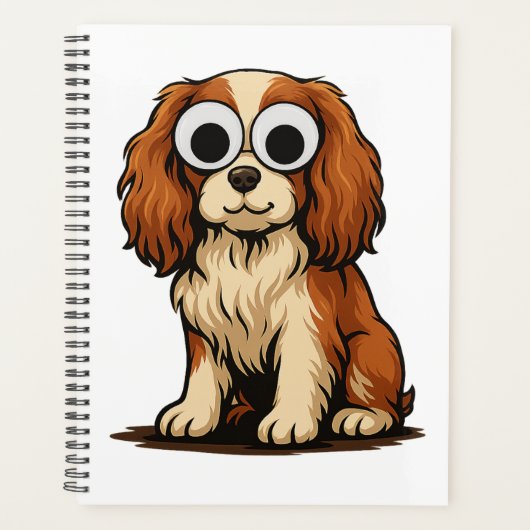 Süße Illustration eines Hundes mit Google-Augen Planer (Vorderseite)