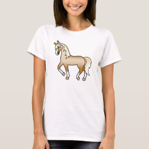 Süße Illustration eines Palomino-Pferdes beim Trab T-Shirt