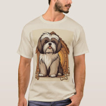 Süße Illustration eines Shih-Tzu-Hundehauses