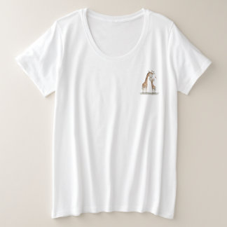 Süße Illustration von Mutter und Baby-Giraffe Große Größe T-Shirt