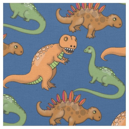 Süße illustrierte Dinosaurier-Muster Stoff (Nahaufnahme)
