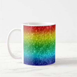Süße illustrierte Glitter-Cartoon-Regenbogen-Spaß  Kaffeetasse
