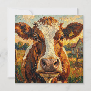 Süße Impasto-Kuh auf Bauernhof-Kissen