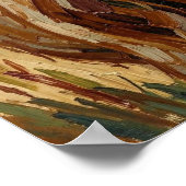 Süße Impasto-Kuh auf rustikaler Ranch Poster (Ecke)
