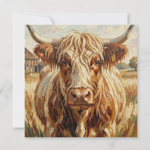 Süße Impasto-Kuh-Kunst Leerkarte Karte