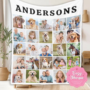 Süße individuelle 25-Fotos-Collage Familie Haustie Sherpadecke