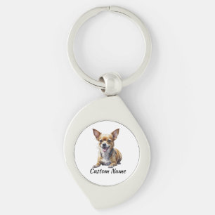 Süße individuelle Chihuahua-Hunde-Kunst für Hundeb Schlüsselanhänger