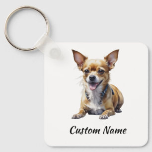 Süße individuelle Chihuahua-Hunde-Kunst für Hundeb Schlüsselanhänger