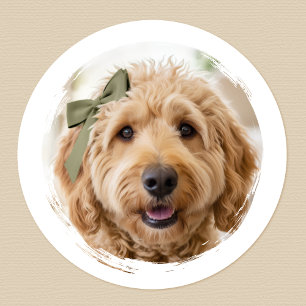 Süße individuelle Foto-Hund-Haustier-modern bedruc Runder Aufkleber