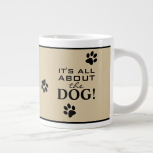Süße individuelle Hundpfoten-Typografie für Hunde- Jumbo-Tasse