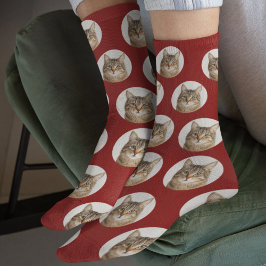 Süße individuelle Katzenfoto-Socken Socken