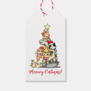 Süße individuelle Miezekatzen Weihnachtskätzchen W Geschenkanhänger